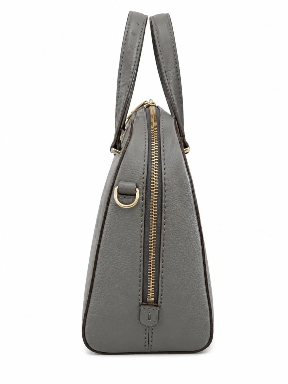 KATE SPADE New York Gray Ostrich-Embossed Leather Dome Satchel Crossbody Bag - Picture 2 of 16